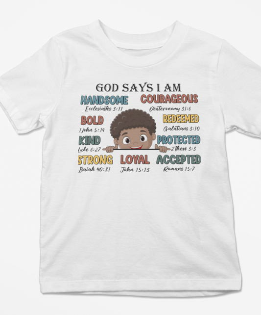 God Says I Am Boys Tee