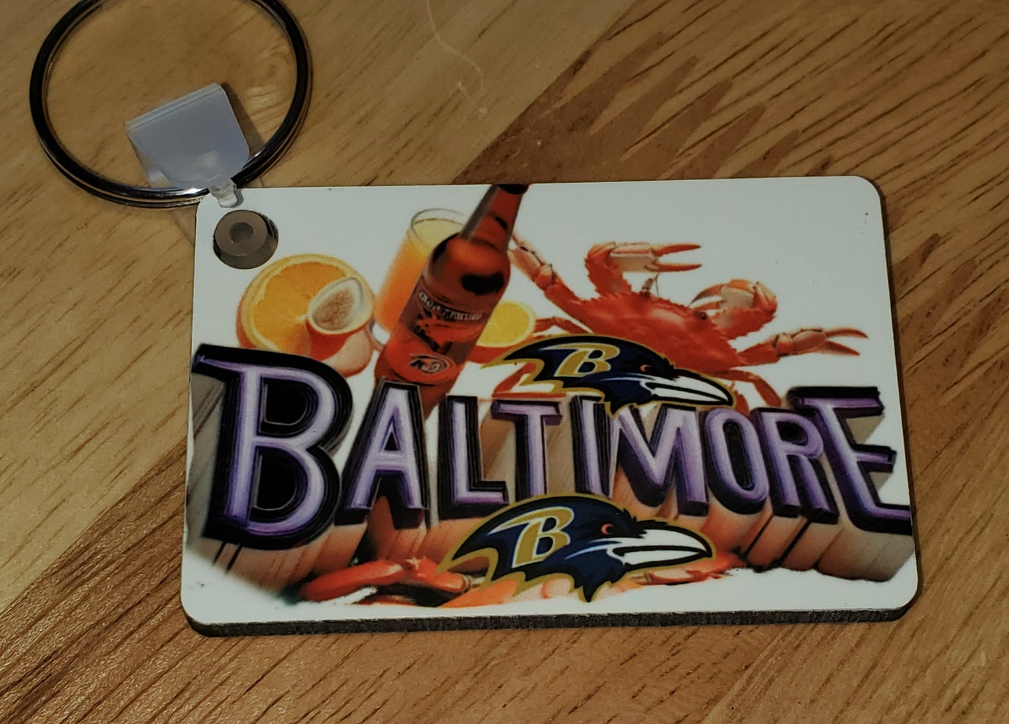 Baltimore Crabs and Football Keychain