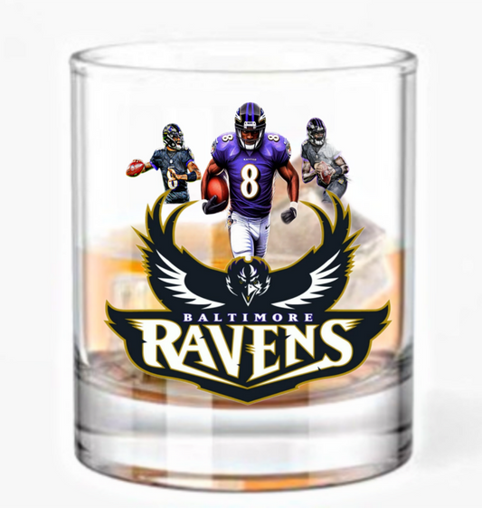 Lamar Jackson Baltimore Ravens Whiskey Glass