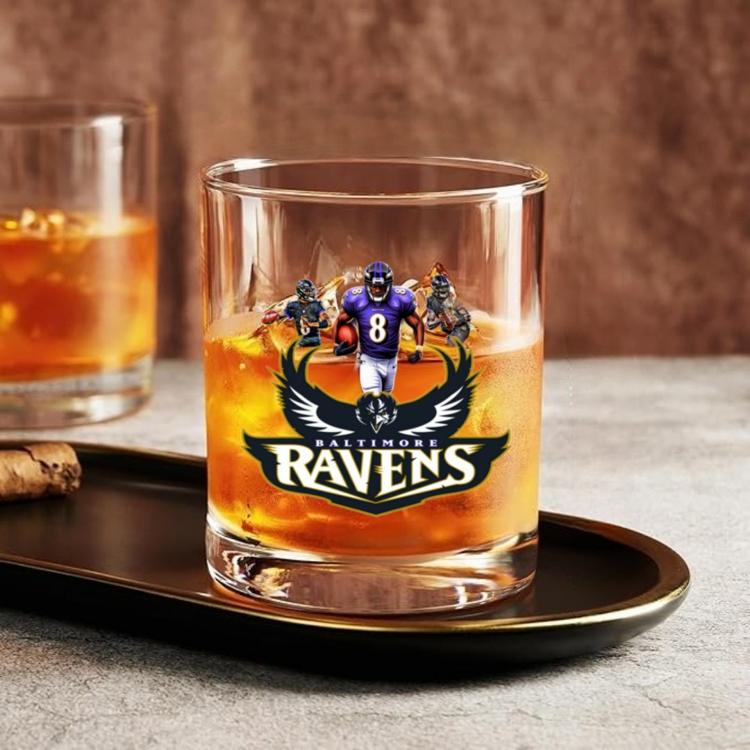 Lamar Jackson Baltimore Ravens Whiskey Glass