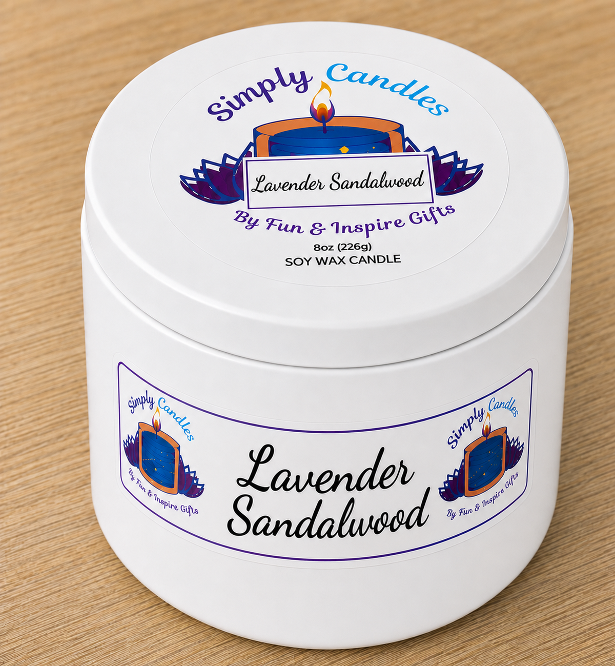 Lavender Sandalwood Scented Candle