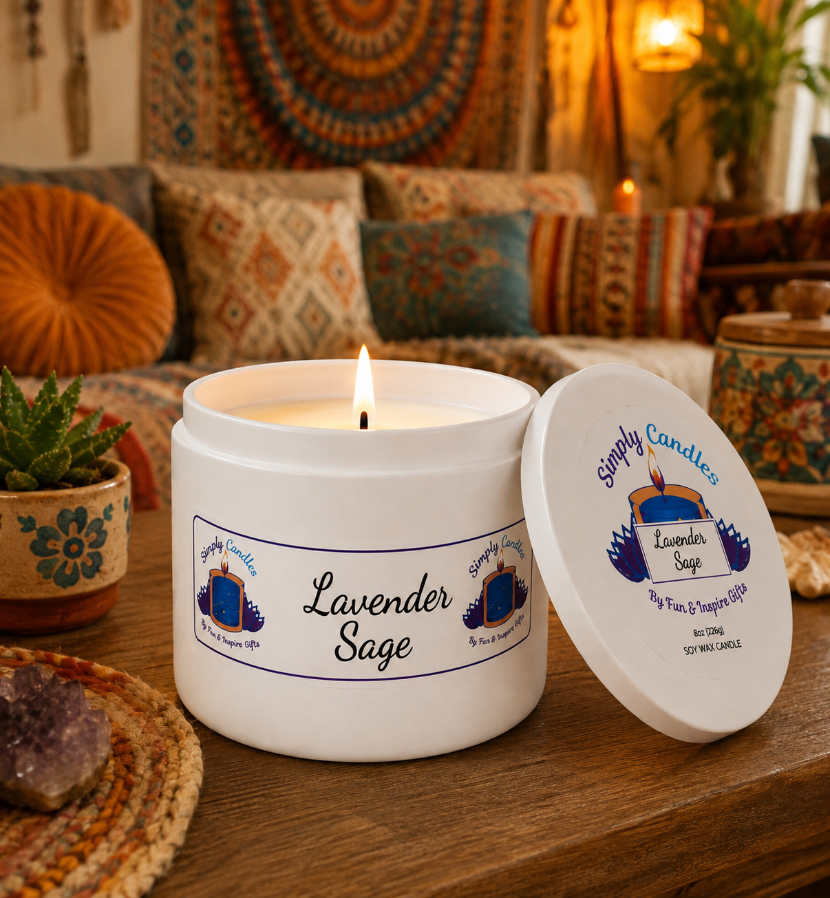 Lavender Sage Scented Candle