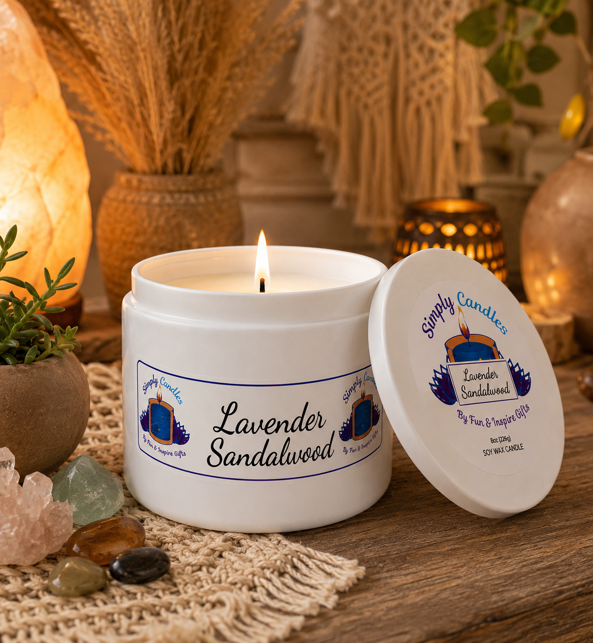 Lavender Sandalwood Scented Candle