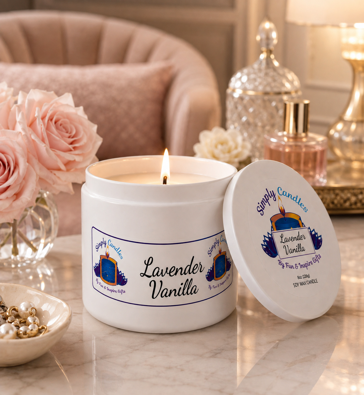 Lavender Vanilla Scented Candle