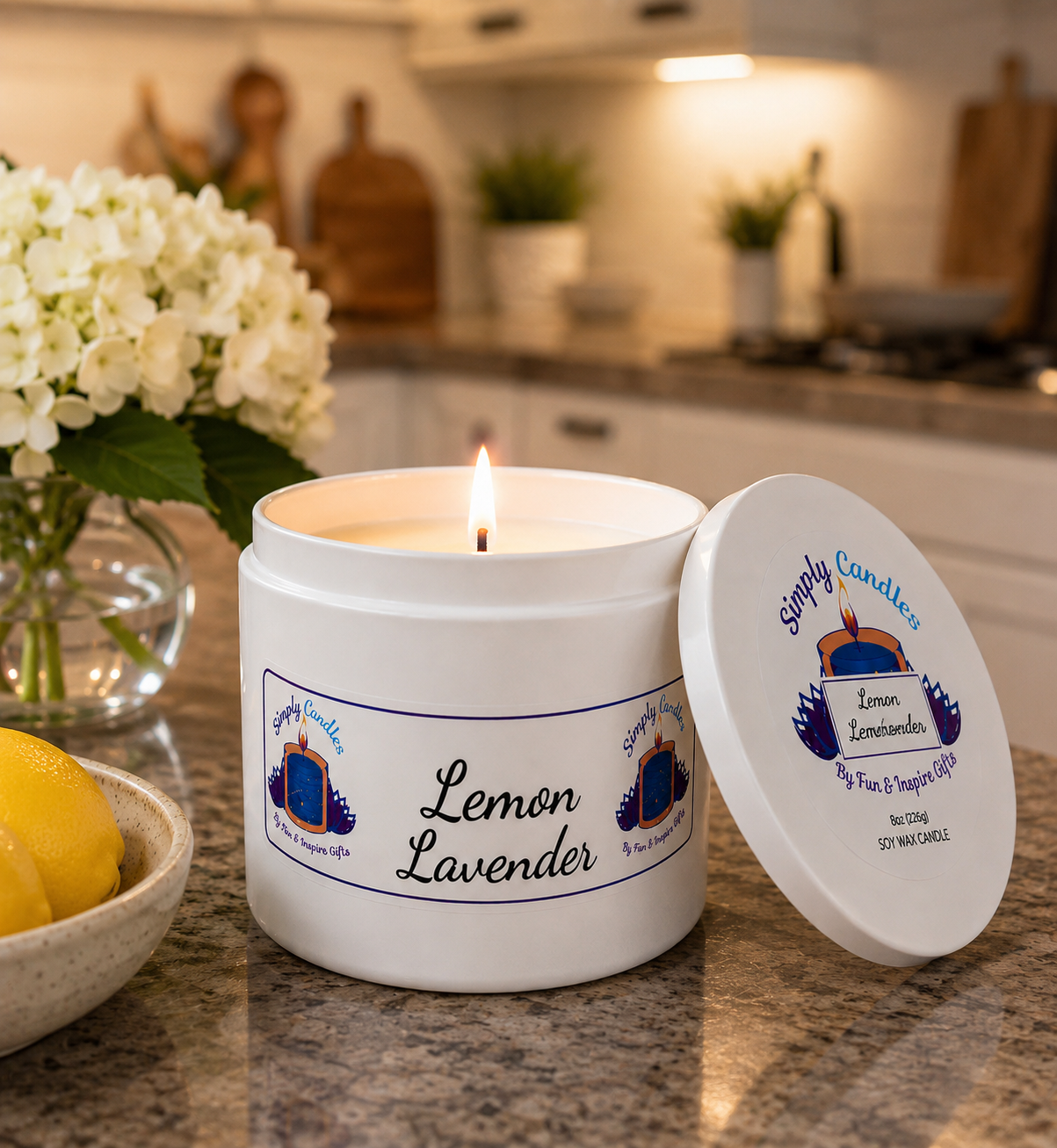 Lemon Lavender Scented Candle