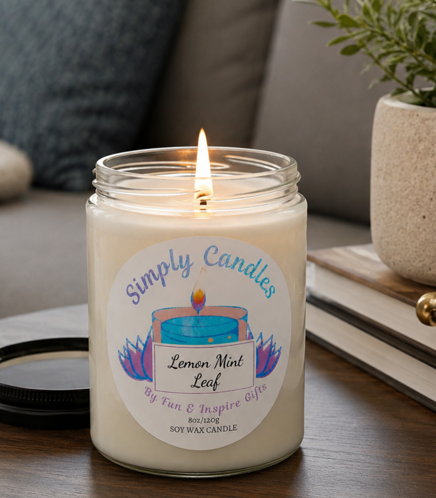 Lemon Mint Leaf Scented Candle