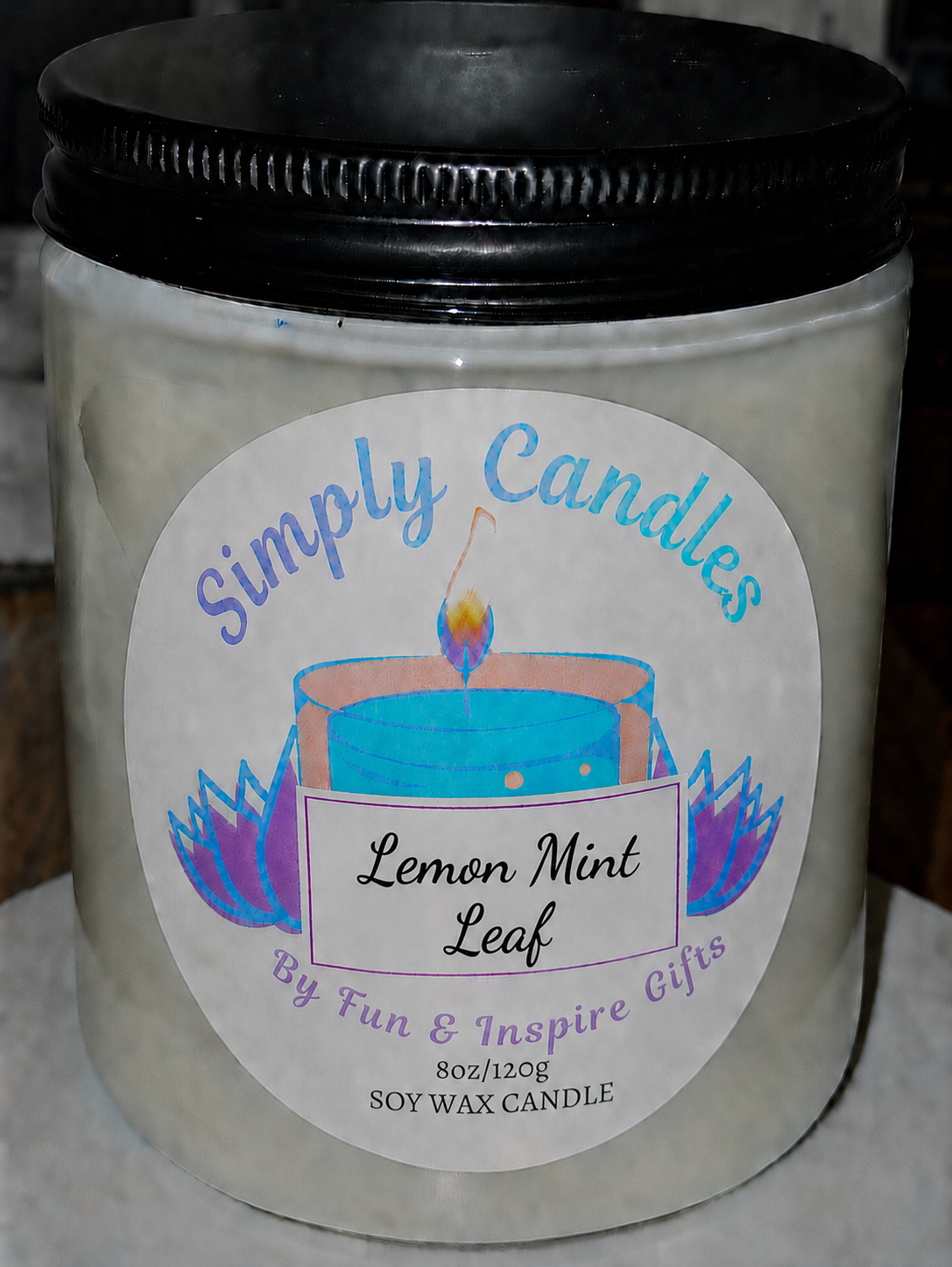 Lemon Mint Leaf Scented Candle