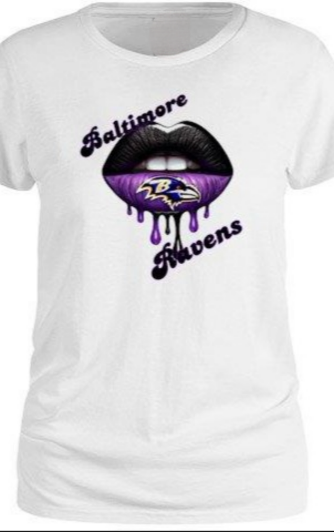 Ravens Dripping Lips Ladies Tee