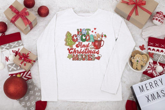 Hot Cocoa and Christmas Movies Tee