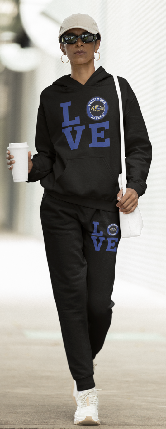 Ladies LOVE Ravens Hoodie Sweatsuit