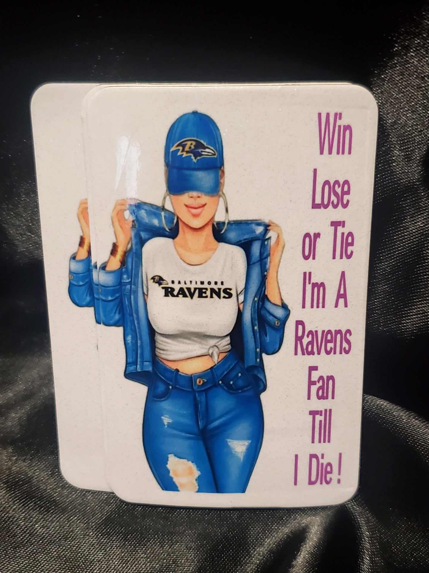 Win Lose Or Tie Ravens Lady Magnet