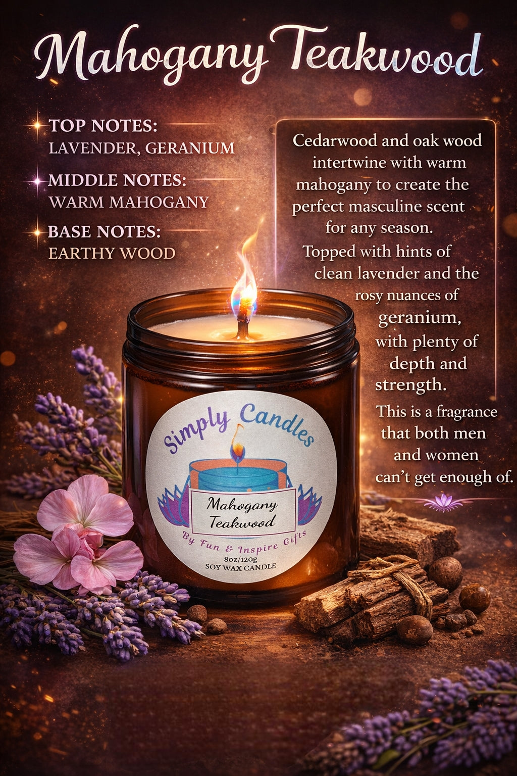 Mahogany Teakwood Scented Candle