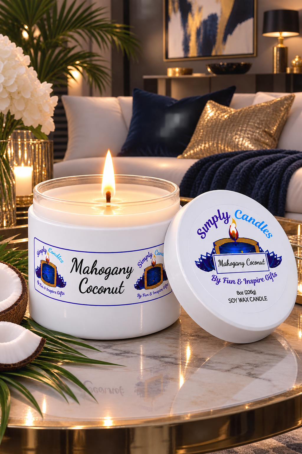 Mahogany Coconut Scented Candle