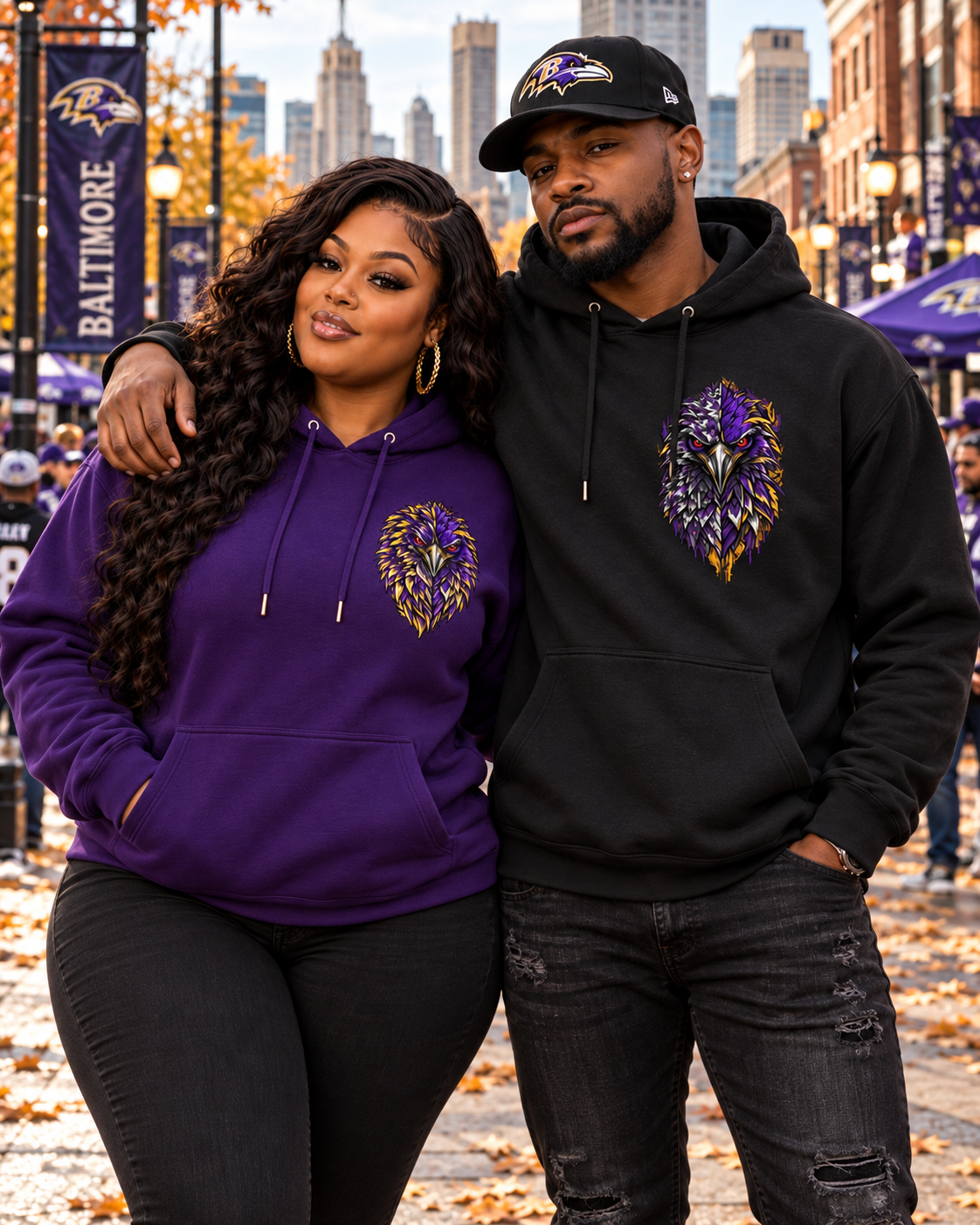 Baltimore Ravens His & Hers Fan Hoodies