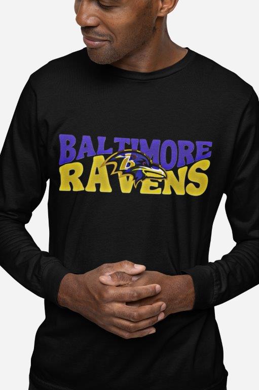 Men and Ladies Baltimore Ravens Wave Tee