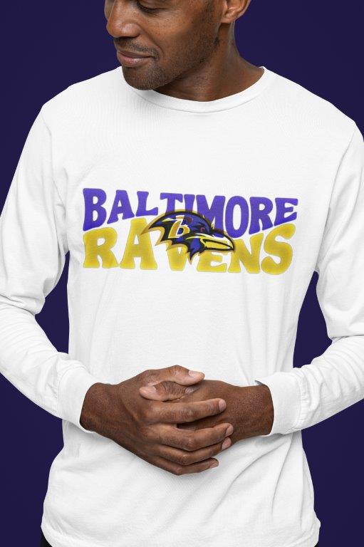 Men and Ladies Baltimore Ravens Wave Tee