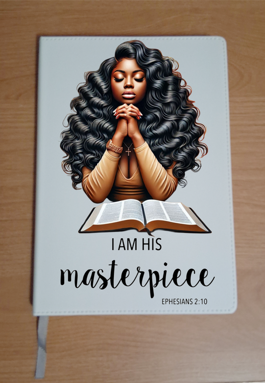 I Am His Masterpiece Faux Leather Journal