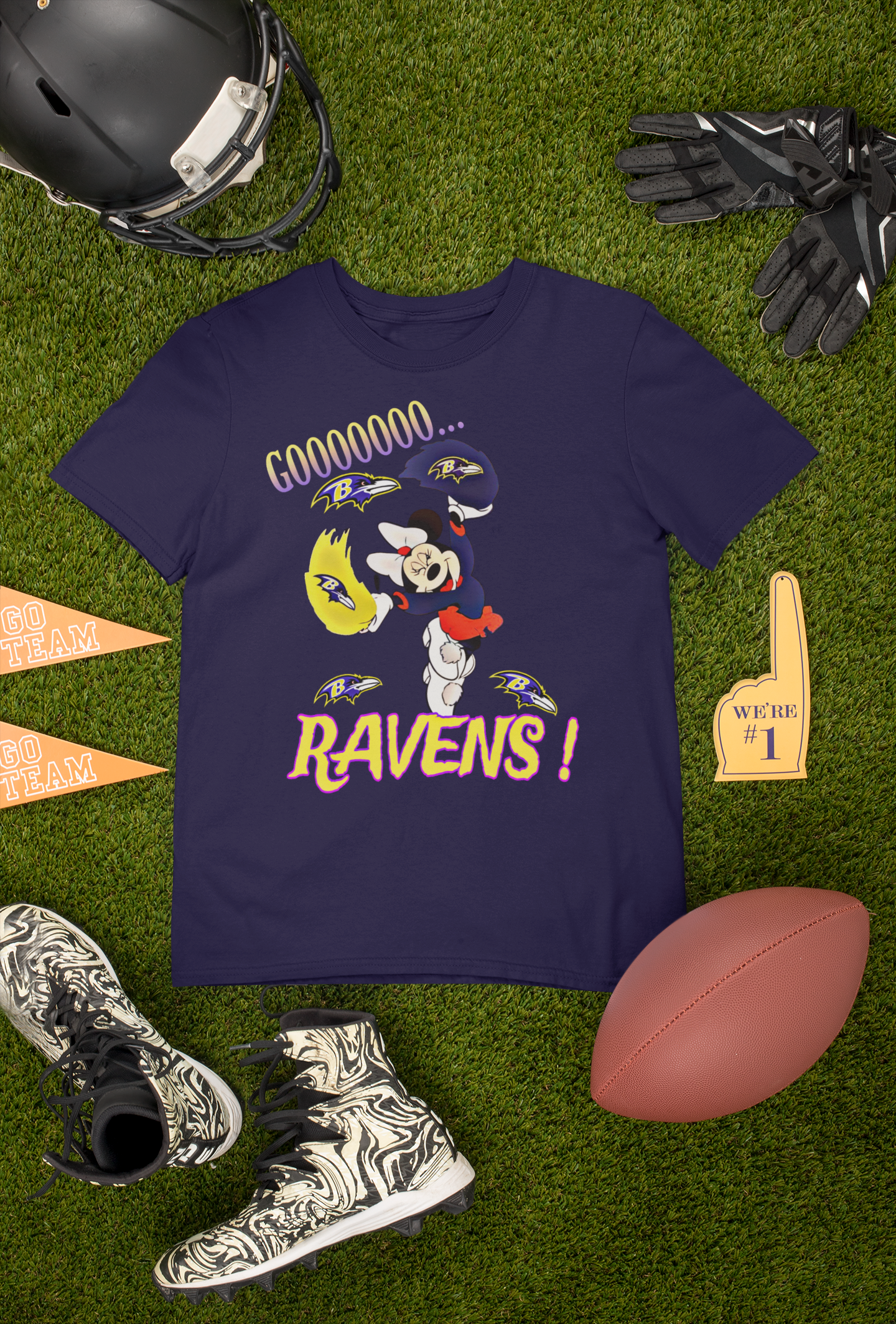 Girls Minnie Mouse Ravens Tee