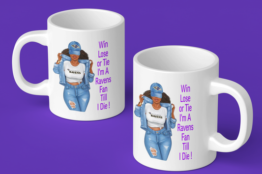 Ladies Win Lose or Tie Ravens Coffee Mug