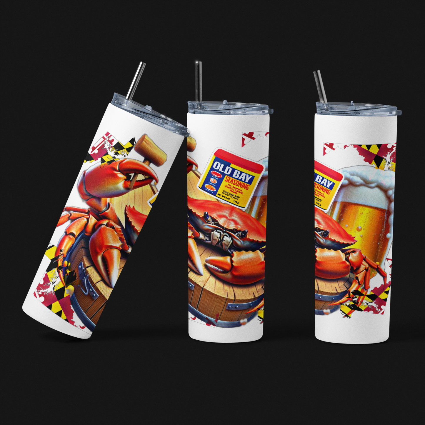 Crabs and Beer Skinny Tumbler