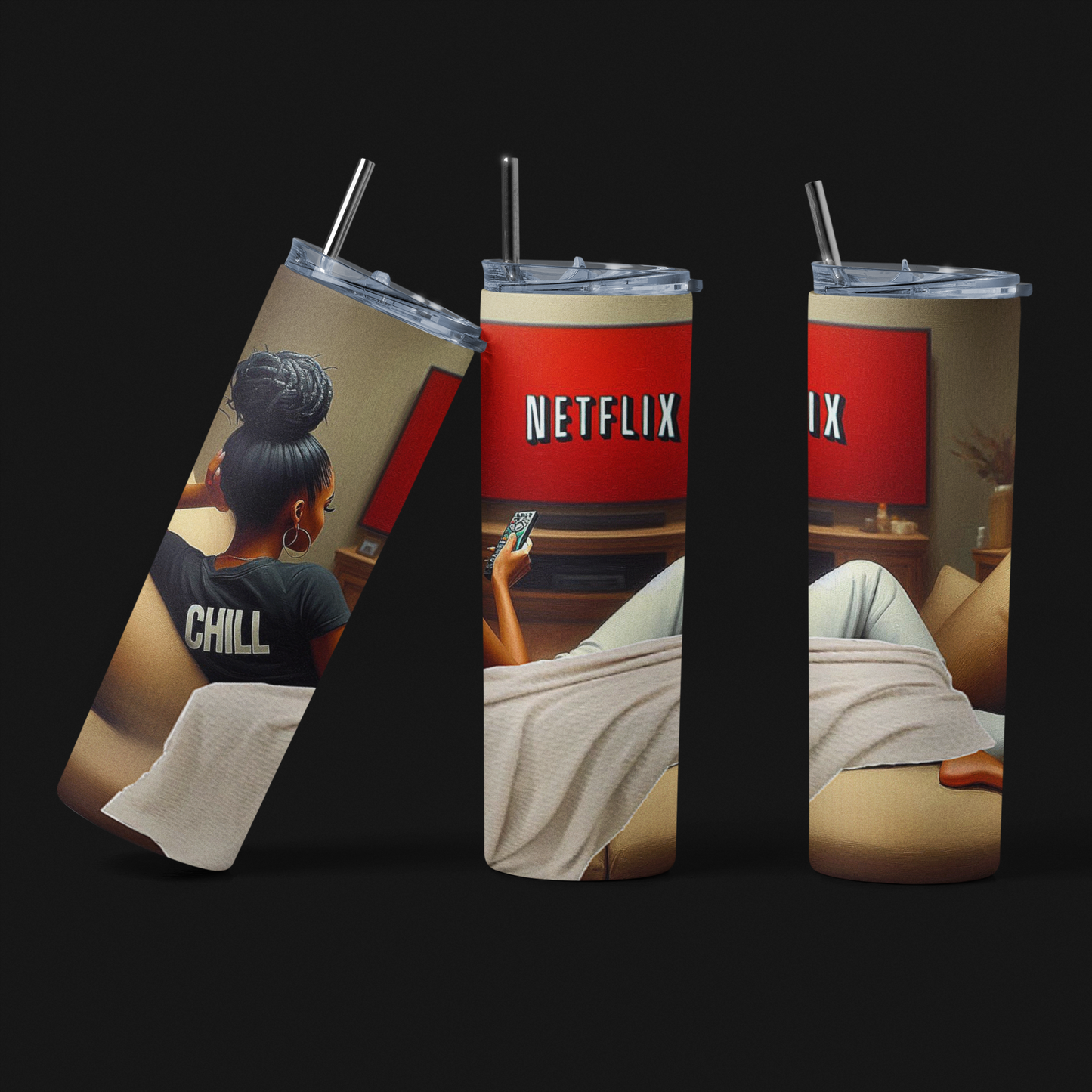 Netflix and Chill Skinny Tumbler