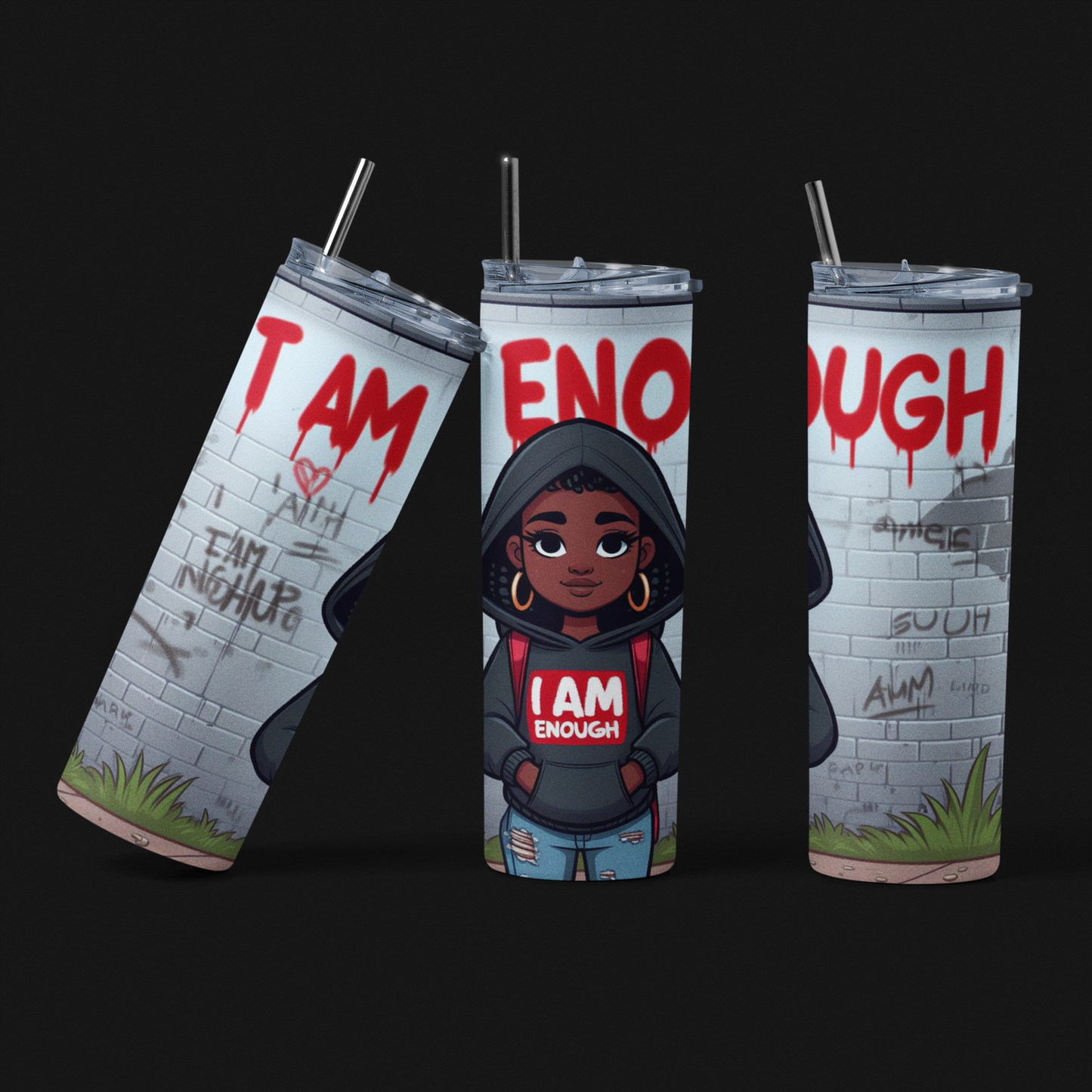 I Am Enough Skinny Tumbler