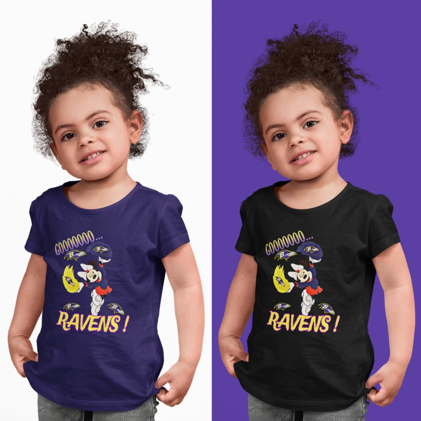 Girls Minnie Mouse Ravens Tee