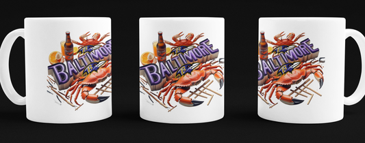 Baltimore Crabs and Football Coffee Mug