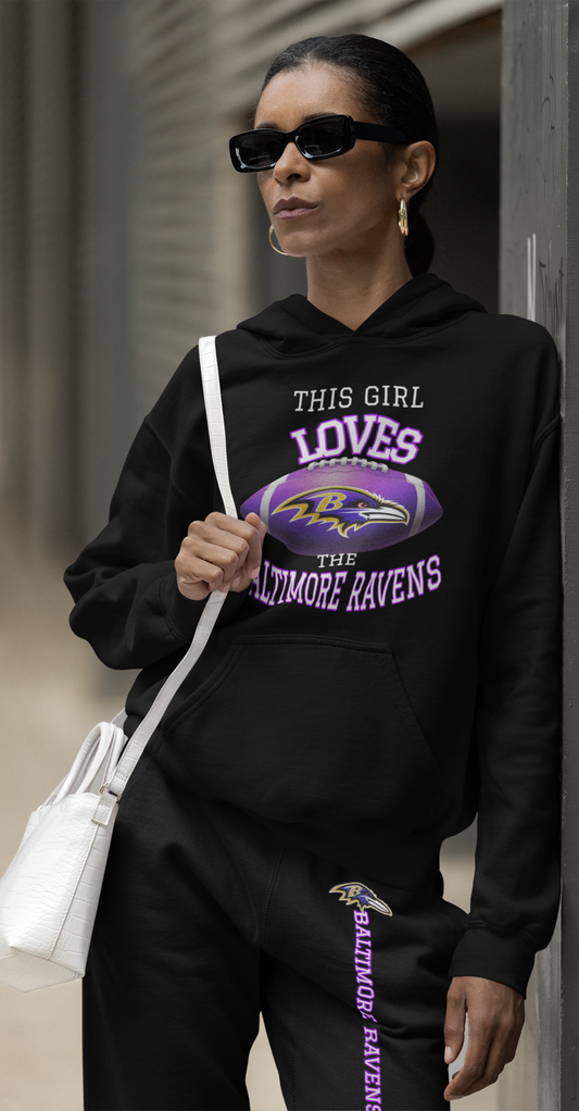 This Girl Loves the Baltimore Ravens Hoodie Sweatsuit