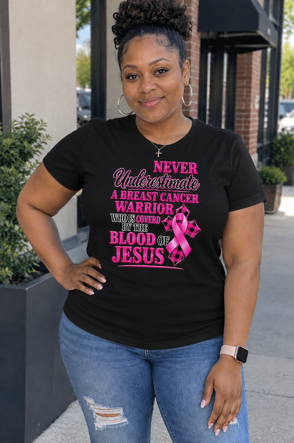 Never Underestimate A Breast Cancer Warrior....Tee
