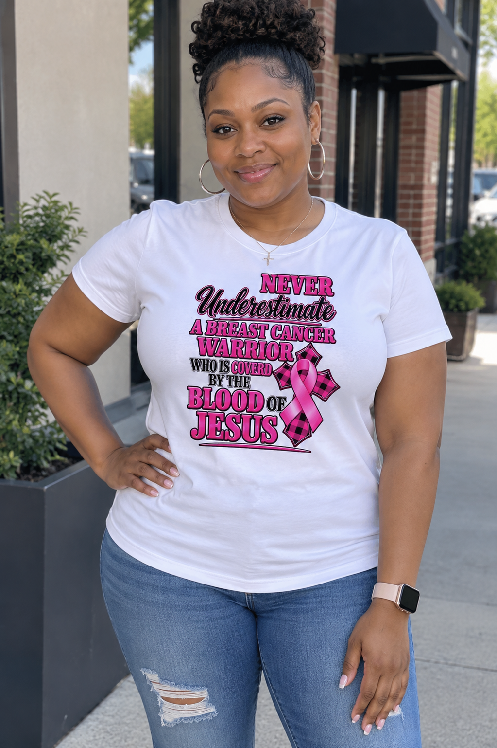 Never Underestimate A Breast Cancer Warrior....Tee