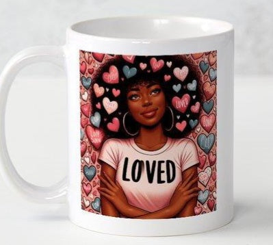 Black Beauty With Hearts Loved Coffee Mug