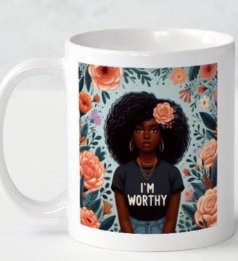 Black Beauty I'm Worthy Coffee Mug