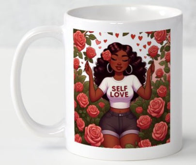 Black Beauty In Roses Self Love Coffee Mug