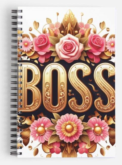 Gold and Pink Flowers BOSS Journal