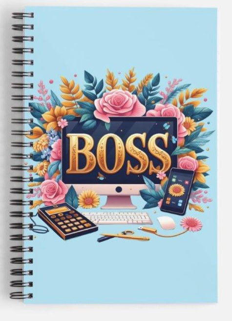 Gold and Blue Flowers BOSS Journal