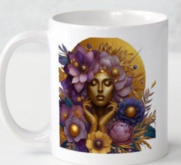 Gold and Purple Goddess Coffee Mug