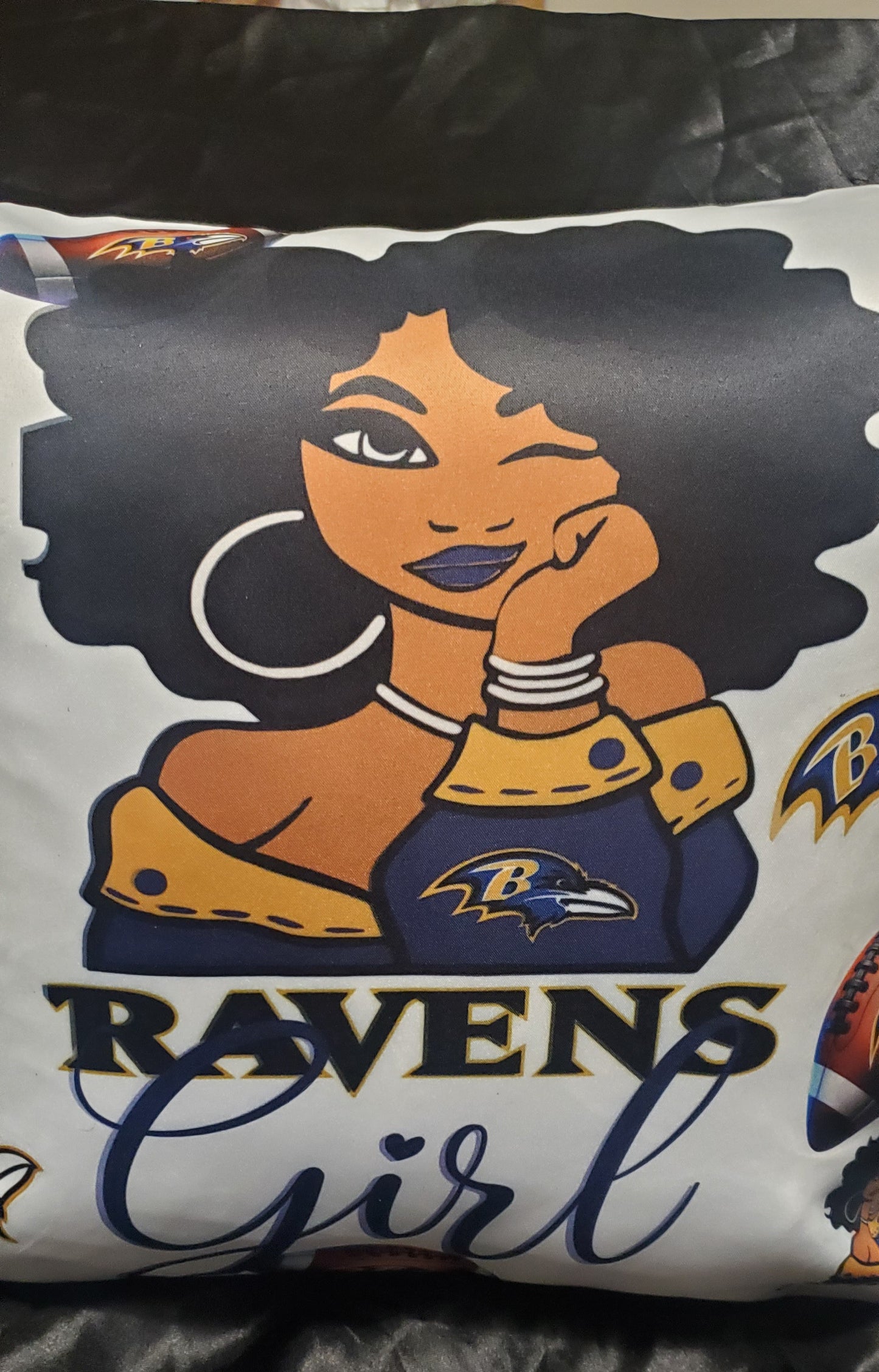 Ravens Girl Novelty Accent Pillow