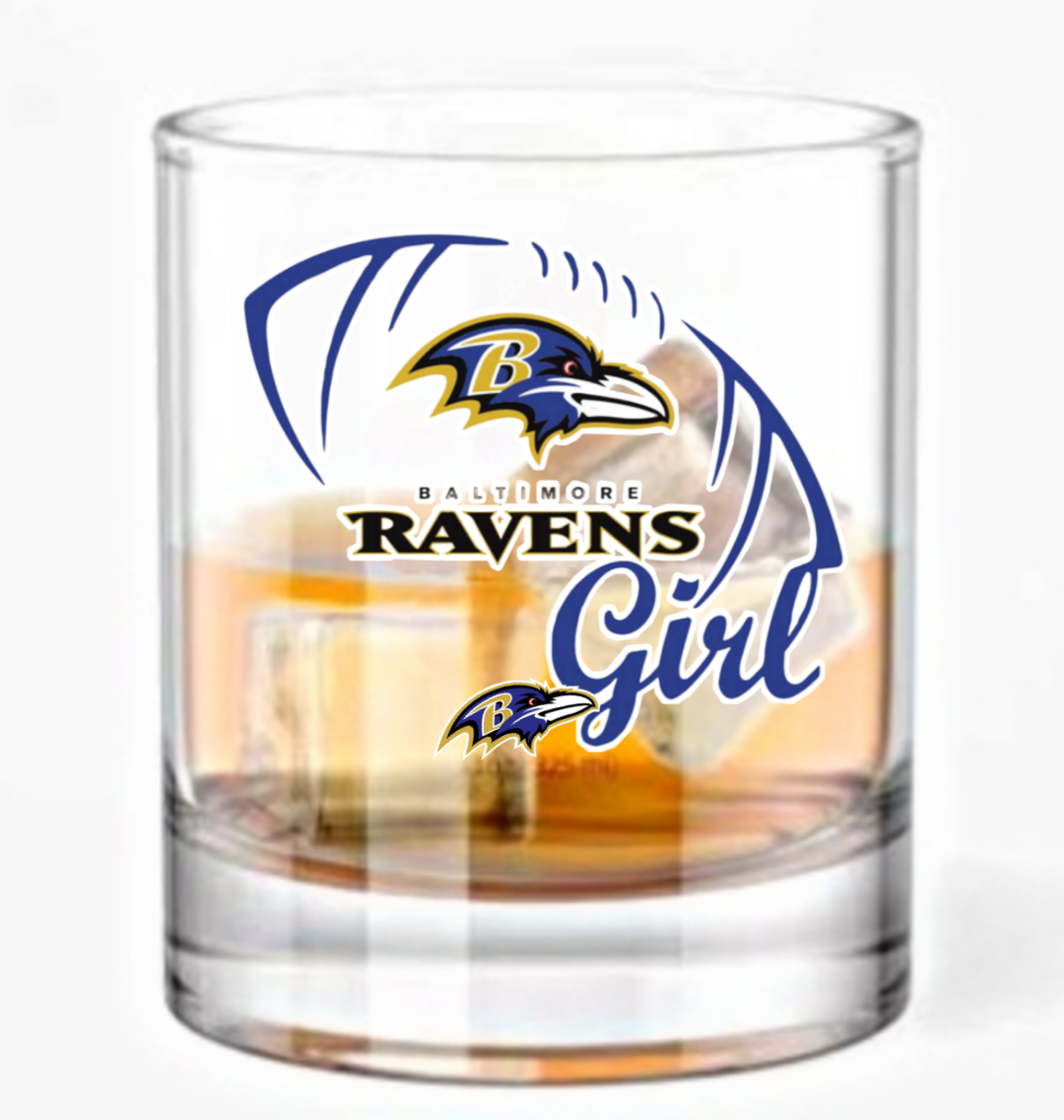 Ravens Girl Whiskey Glass