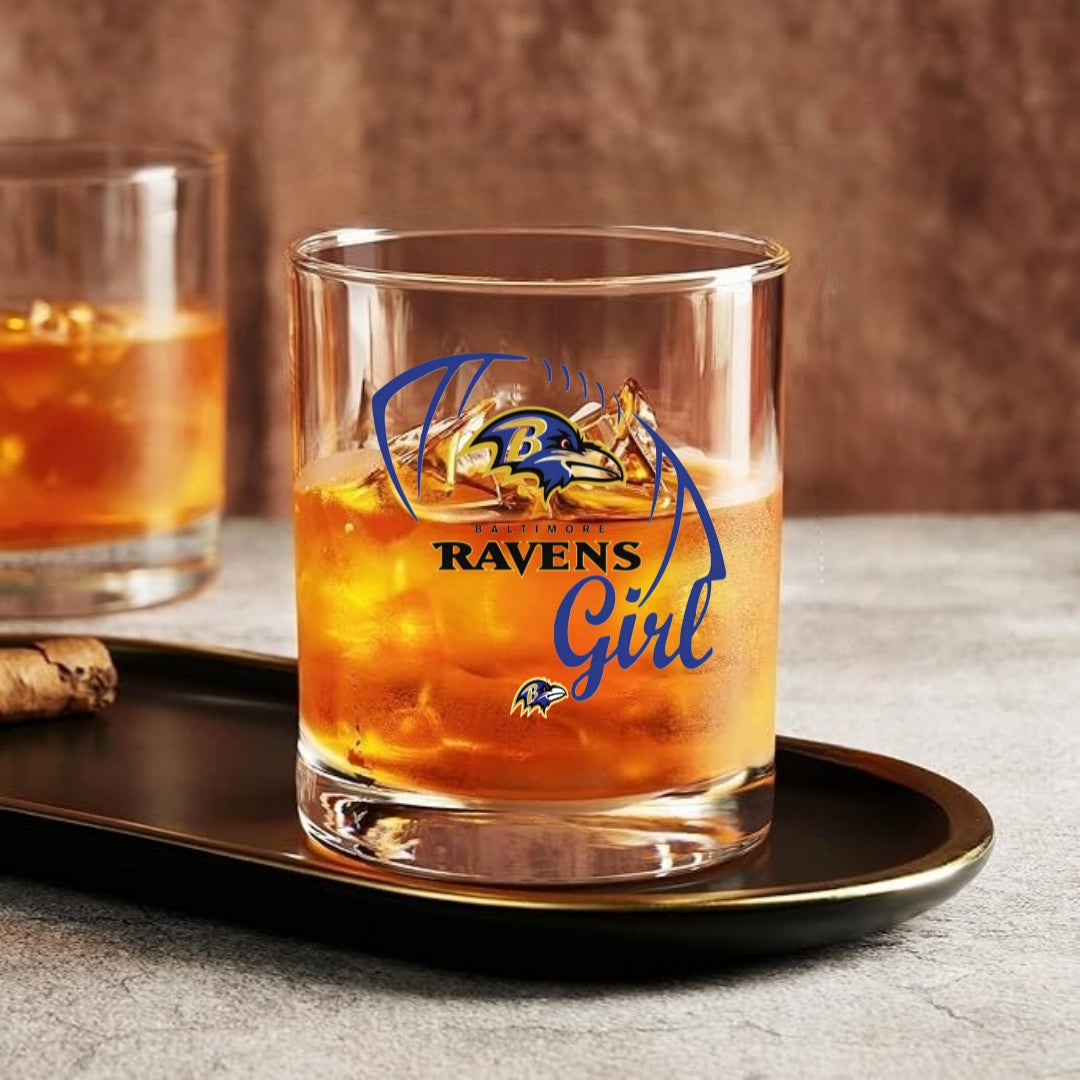 Ravens Girl Whiskey Glass