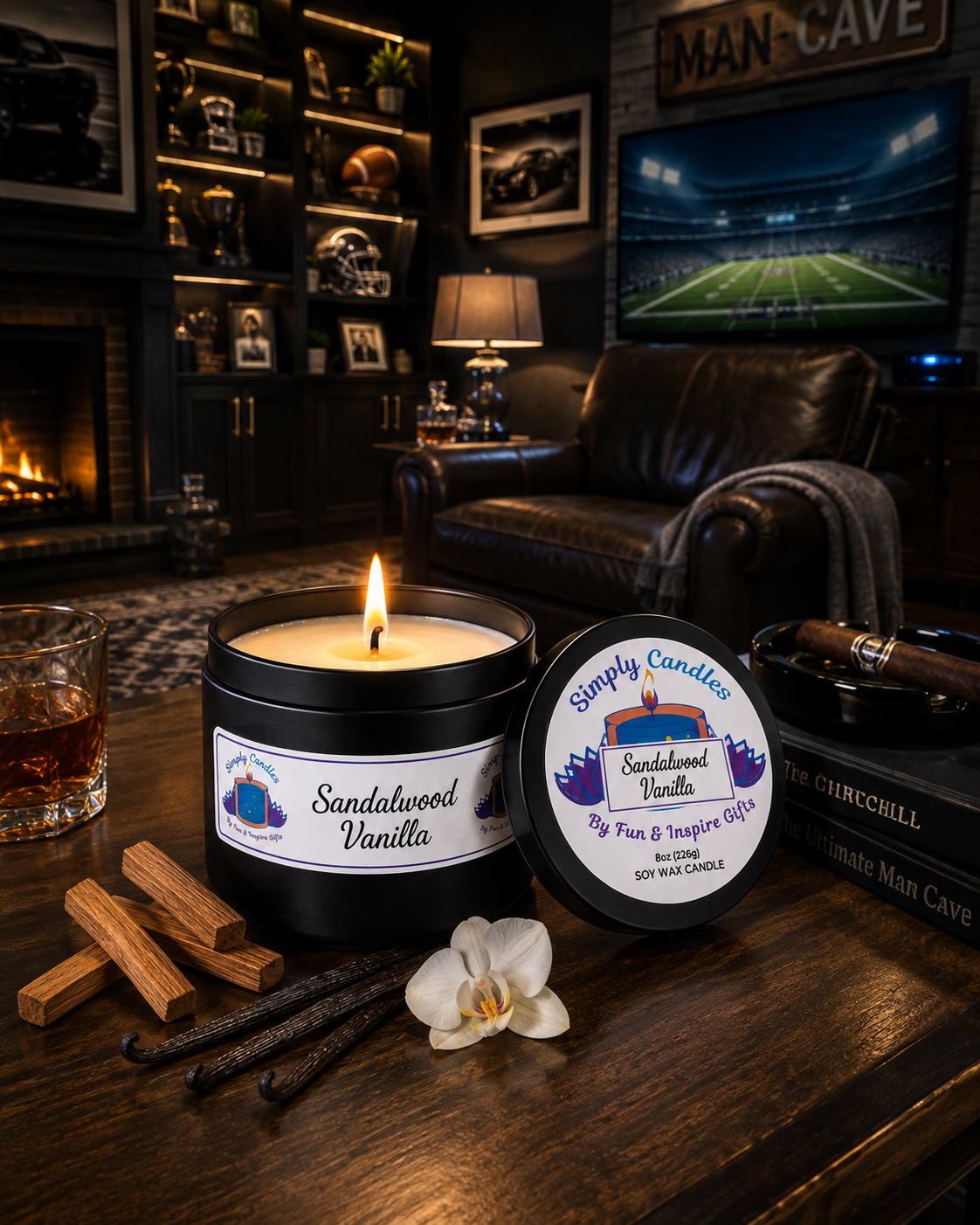 Sandalwood Vanilla Scented Candle