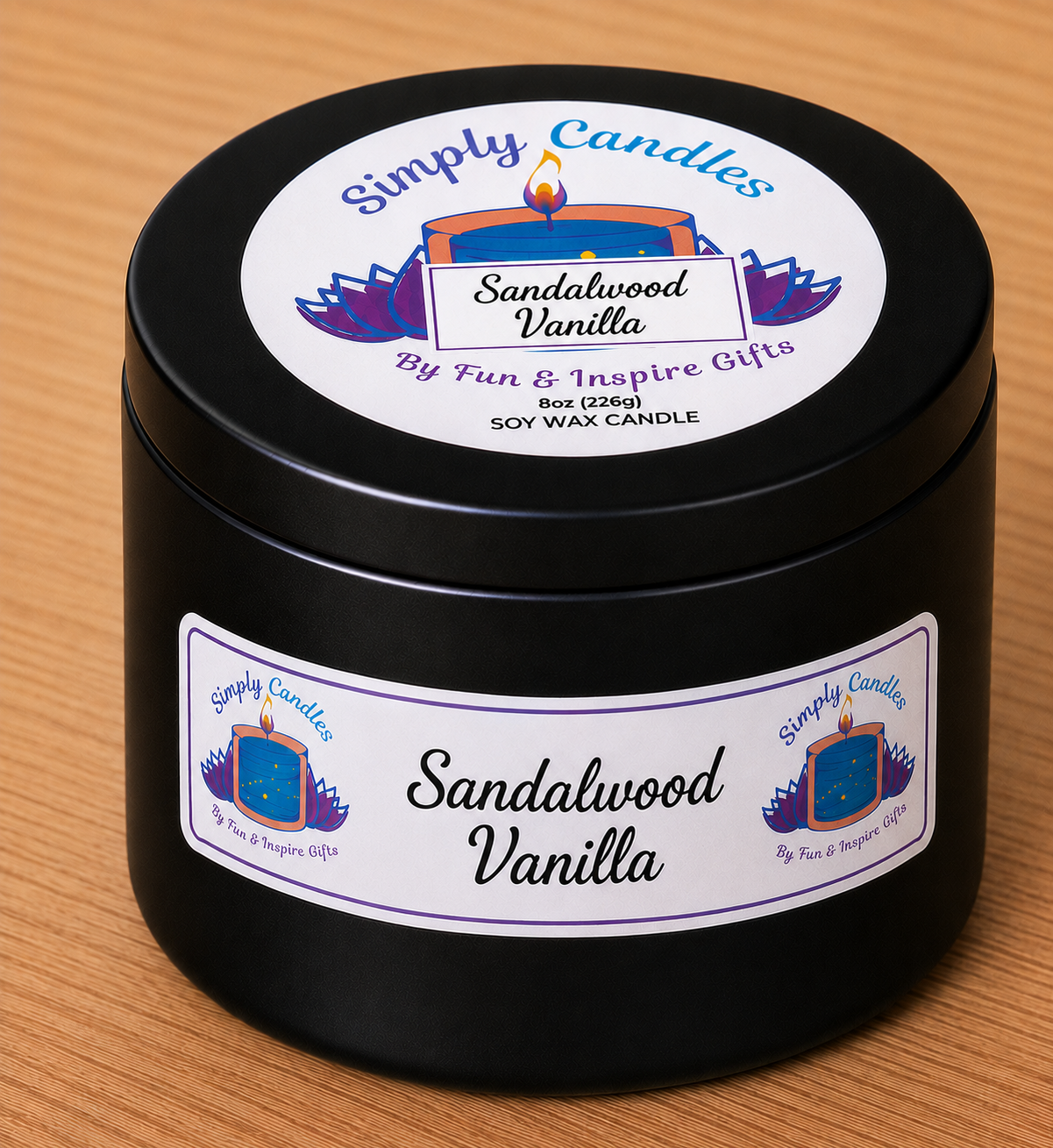 Sandalwood Vanilla Scented Candle