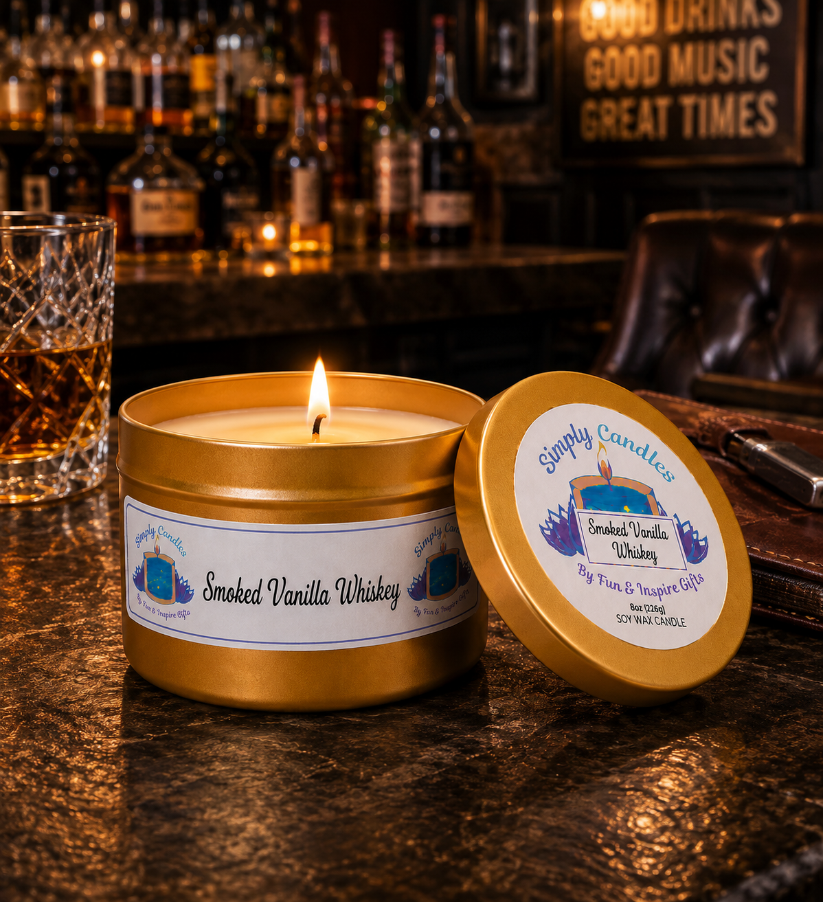 Smoked Vanilla Whiskey Scented Candle