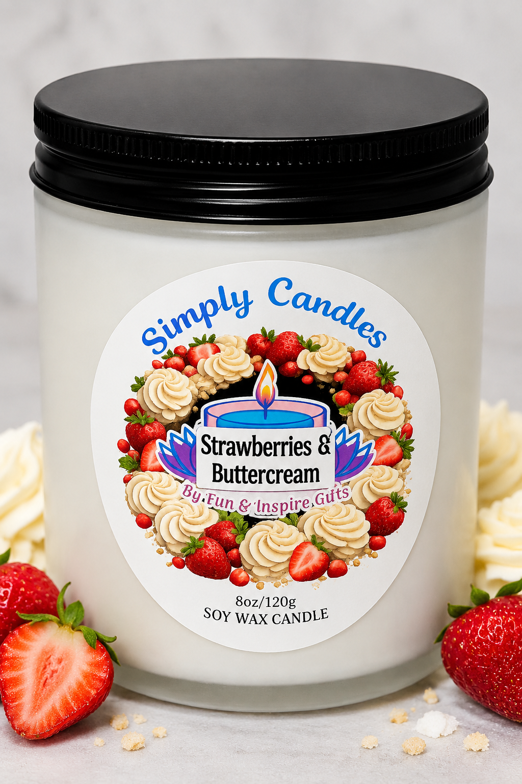 Strawberries & Buttercream Scented Candle