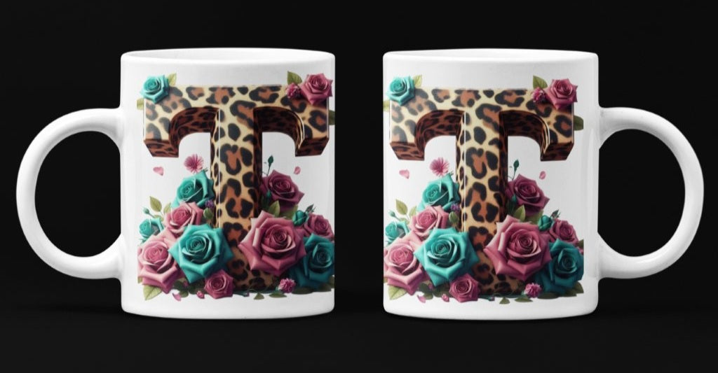 Initial T Coffee Mug & Coaster Set
