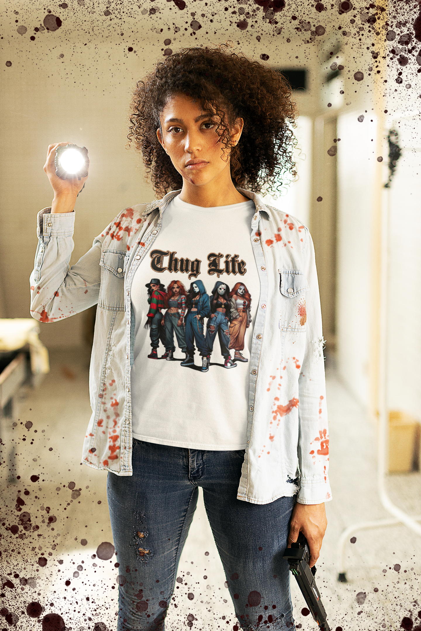 Thug Life Ladies of Horror Ladies Tee