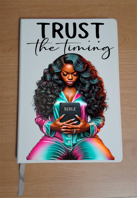 Trust The Timing Faux Leather Journal