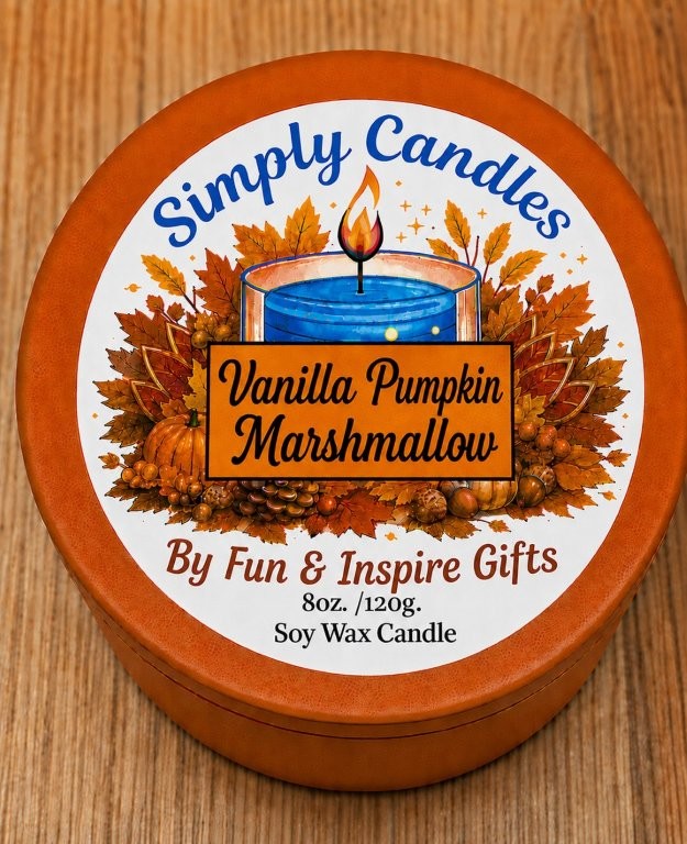 Vanilla Pumpkin Marshmallow Scented Candle