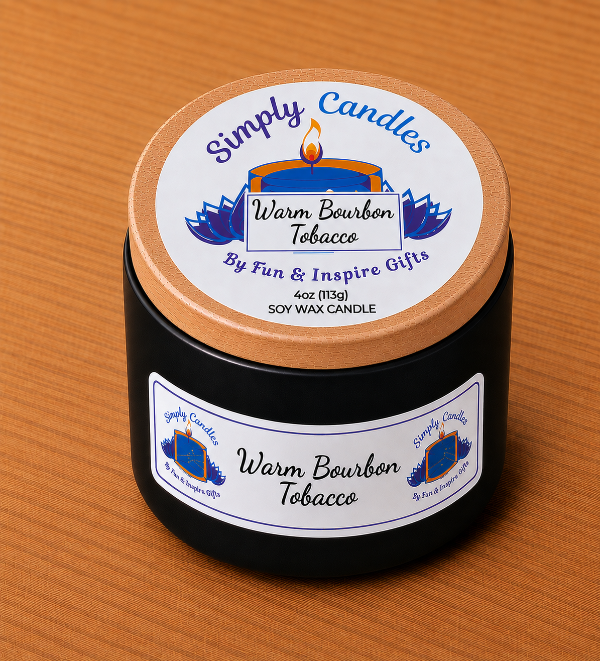 Warm Bourbon Tobacco Scented Candle