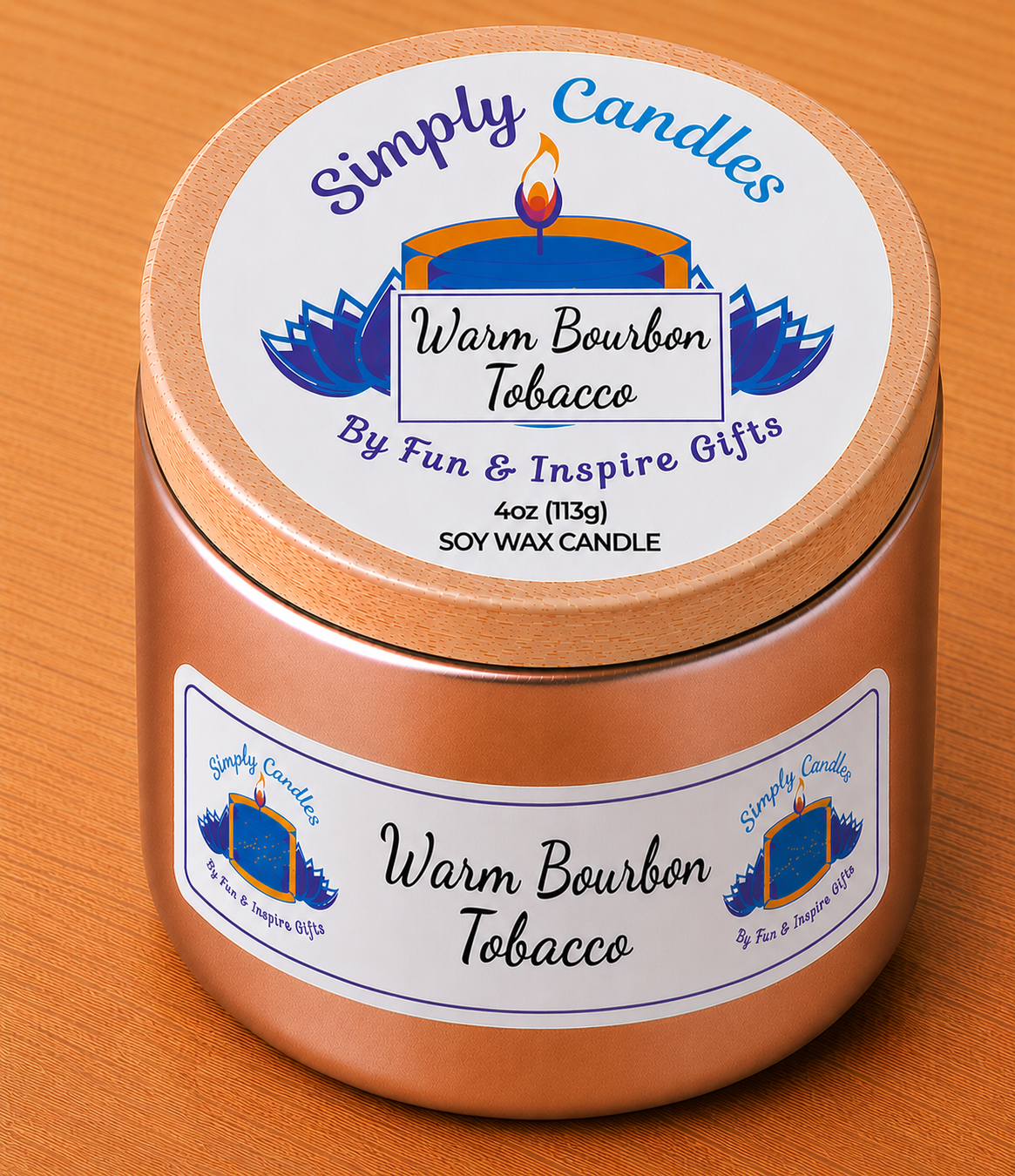 Warm Bourbon Tobacco Scented Candle
